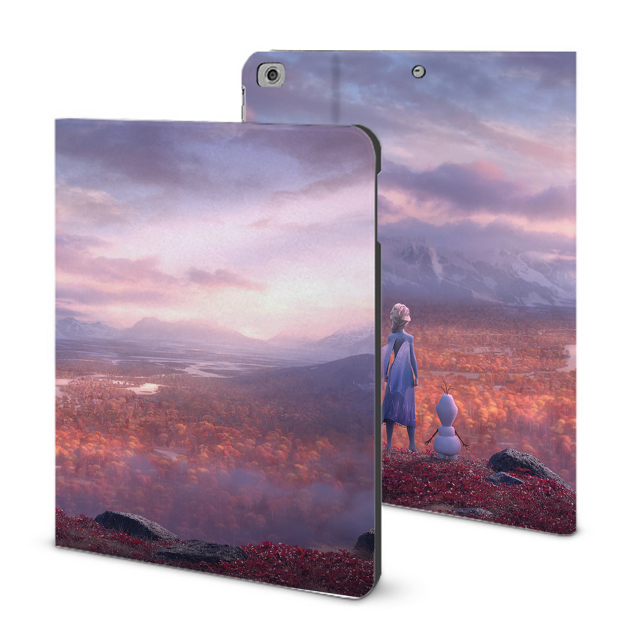 （画像用） アナと雪の女王 アンナ エルサ Frozen Anna Elsa IPad ケース ブック型 PUレザー TPU 耐衝撃 軽量 薄型 ペン収納なし 全面保護 IPad 各モデル対応